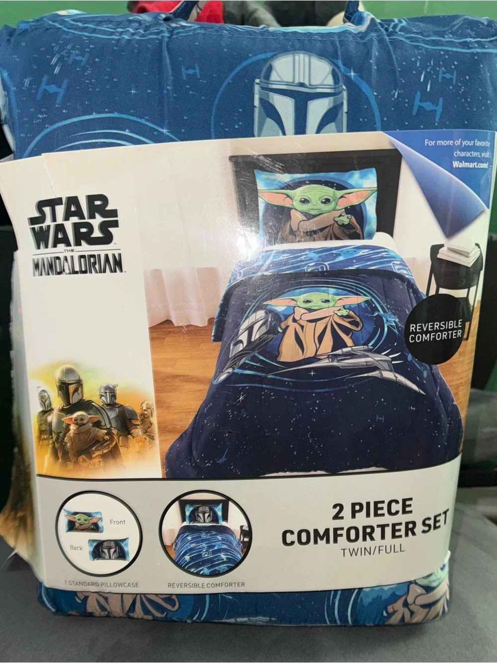 Star Wars The Mandalorian Navy Blue Comforter Set with Grogu